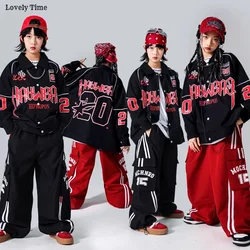Hip Hop Boys Letters Jacket Sweatshirts Joggers Girls K-pop Sport Cargo Pants Kids Jazz Costumes Child Streetwear Clothes Sets