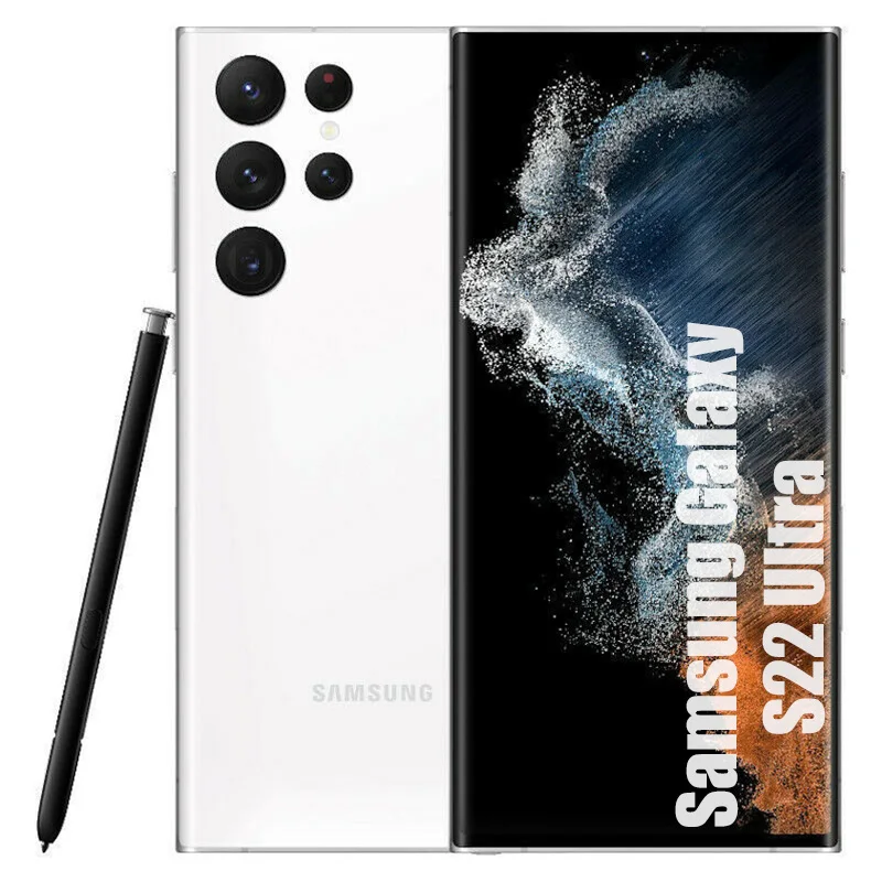 هاتف Samsung Galaxy S22 Ultra 5G S908U1 8G RAM + 128GB/256GB ROM 6.8 بوصة ثماني النواة سنابدراجون 888 eSim الأصلي S22 Ultra