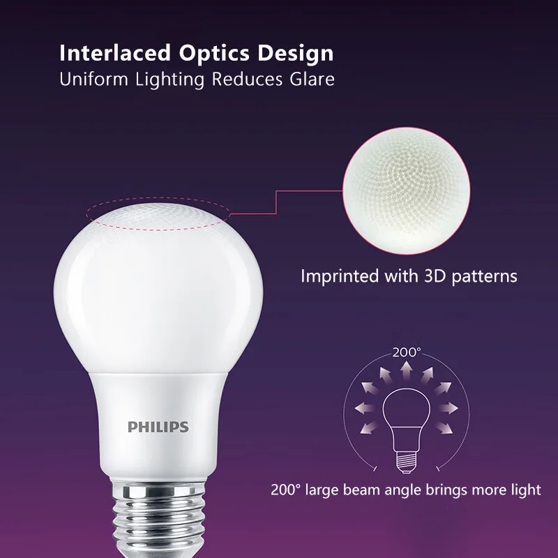 Philips MyCare LED E27 الكرة لمبة 8 واط 10 واط 12 واط توفير الطاقة 3000 كيلو 6500 كيلو الأبيض الراحة ضوء 220 فولت-240 فولت التيار المتناوب الأصلي LED مصباح منزلي #3