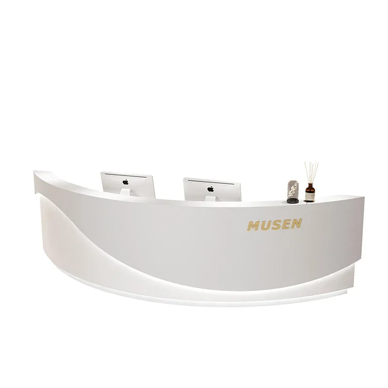 

Leisure Style Shop Hospital Reception Desks Executive Luxury Siting Office White Desk Mobile Service Silla De Escritorio