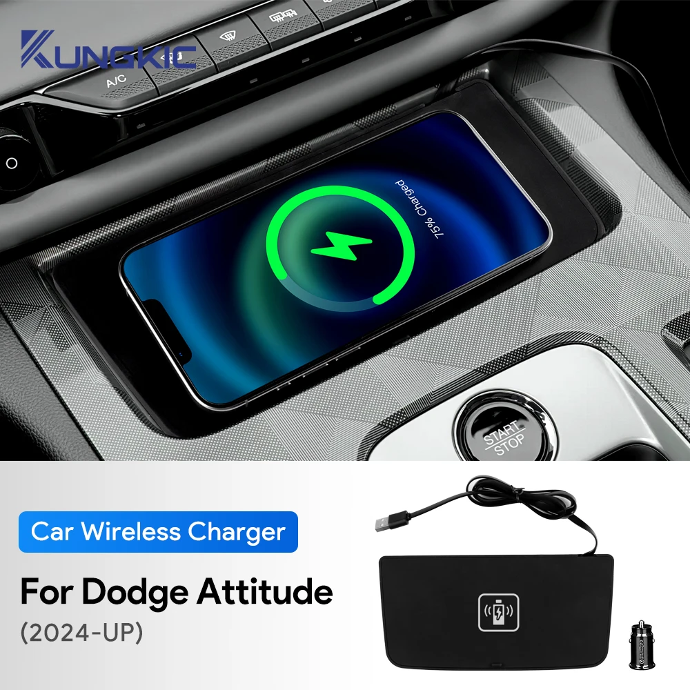 Soporte de Carga Rápida para Teléfono Móvil para GAC Trumpchi Empow 2024 2025 2026 Dodge Attitude, Cargador Inalámbrico para Auto de 15W