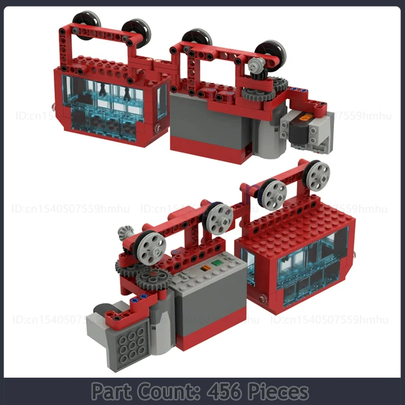 MOC 도시 모노레일 서스펜션 기차 빌딩 블록, PF 키트 포함, RC 기술 모델, 플라스틱 트랙 조립 브릭 장난감, 창의적인 선물