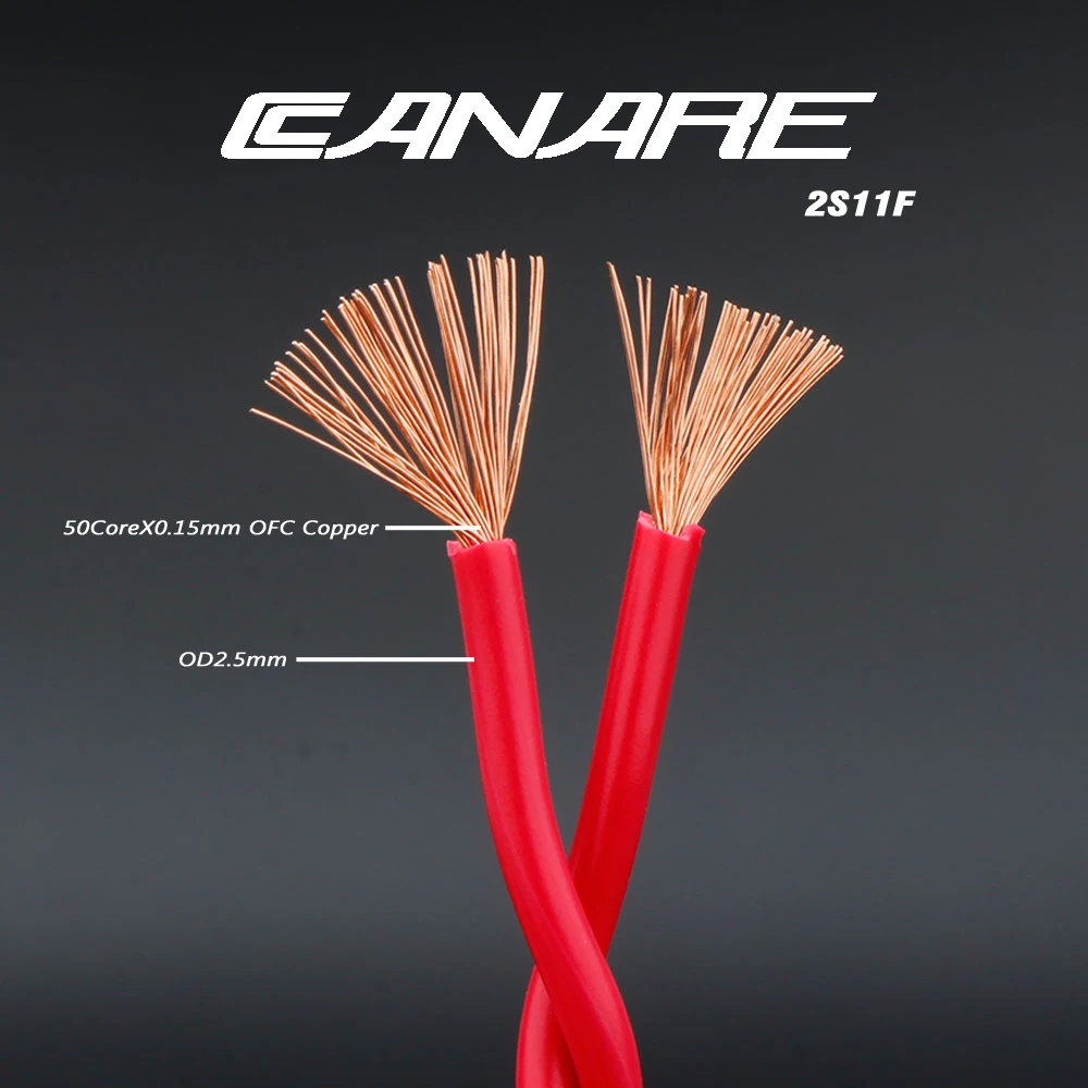 Cable de Audio puente/saltador de altavoz, Canare 2S11F, terminales de plátano a pala, trenza de 2 hebras que elimina el efecto de piel, 4 Uds.