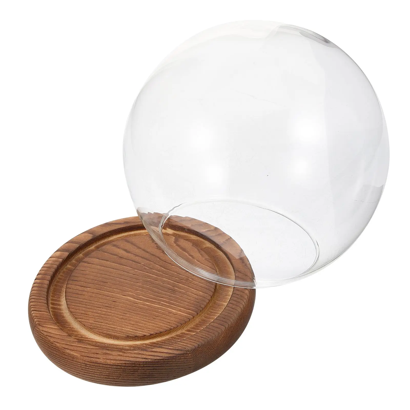 

Eternal Flower Dome φ12cm Clear Cover Vintage Base Valentine Decor Preserved Vase Craft Display Glass Covers With Base Case