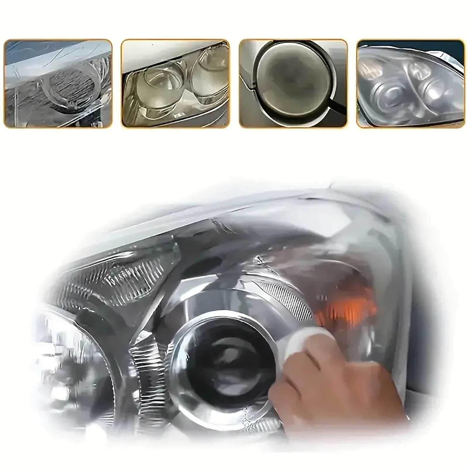 Car Headlight Refurbishment Repair Fluid, No Polishing Car Headlight Shell Aging Cleaning Agent, Lampshade Yellowing Polishing Agent Artifact