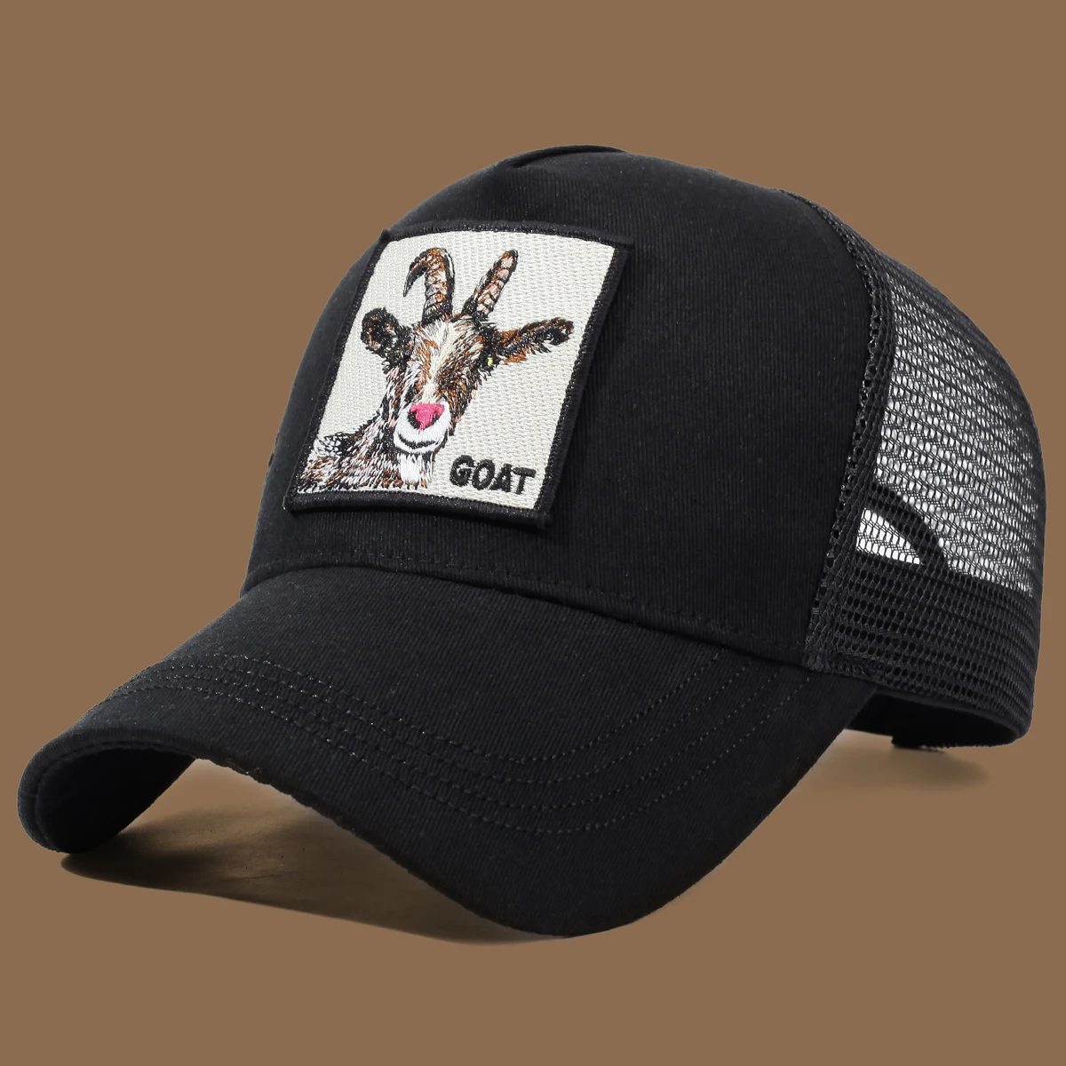 قبعة سائق الشاحنة للجنسين مع تطريز الماعز وزخرفة - مثالية للارتداء اليومي غير الرسمي والرياضة والسفر #3