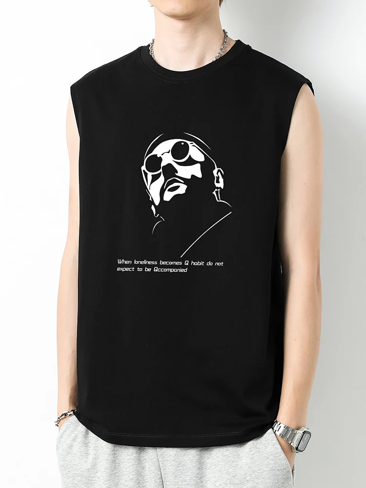 

Мужская летняя майка из чистого хлопка Heavyweight, спортивная, из длинноволокнистого хлопка, без рукавов