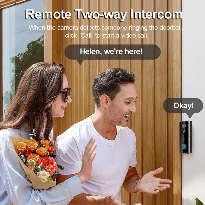 Timbre inteligente con cámara inalámbrica WIFI Tuya aplicación remota Control videoportero de vigilancia HD visión nocturna timbre impermeable