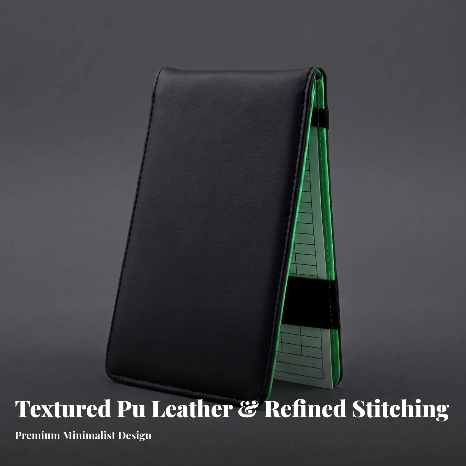 Golf Scorecard Holder for Golfers PU Leather Cover with Elastic Band for Back Pocket Golf Bag Accessories Score Card Book - view 2