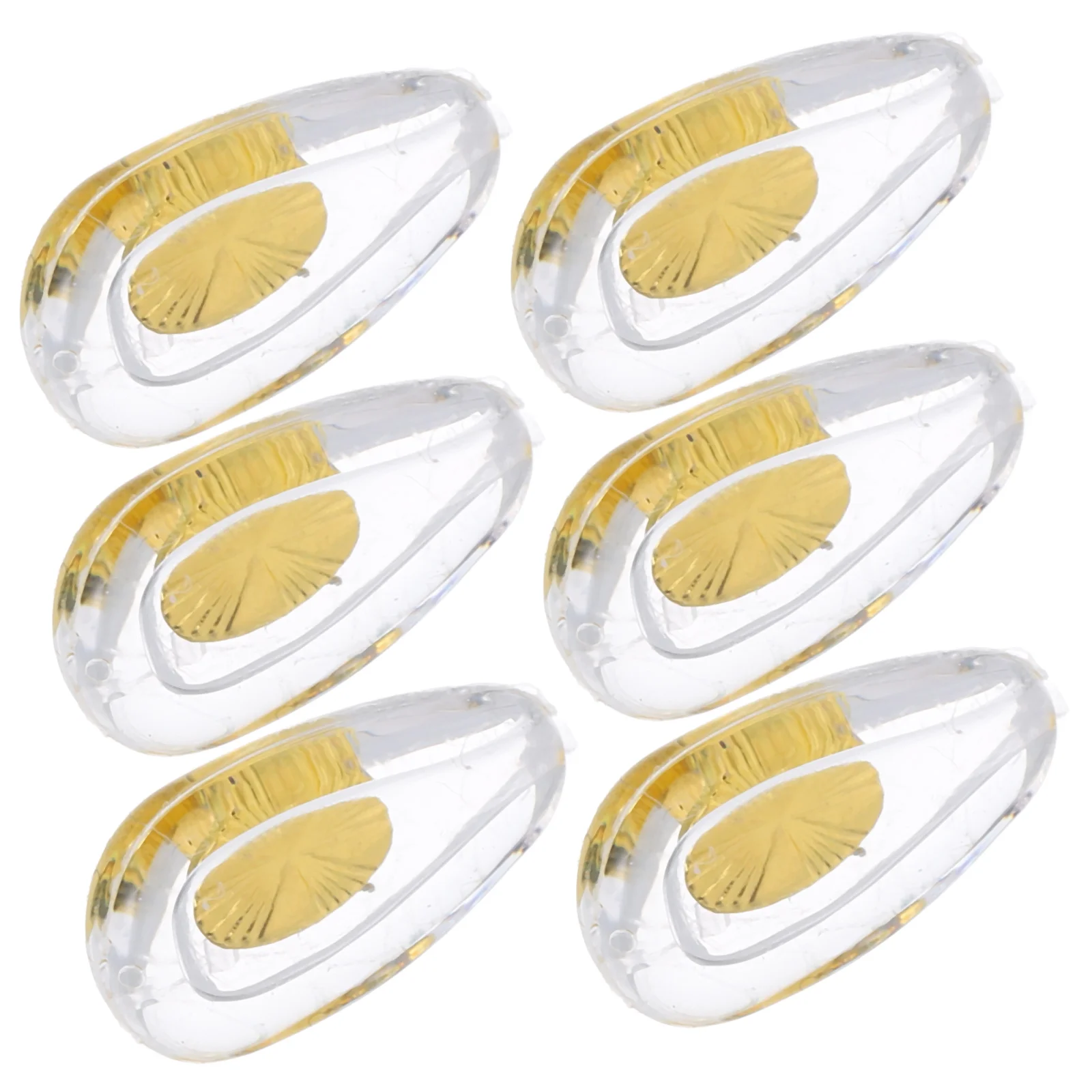 

6Pairs Comfortable Eyeglass Nose Pad Set Gold Metal Core Silicone Anti-Slip Air Bag Cushions for Sunglasses Repair