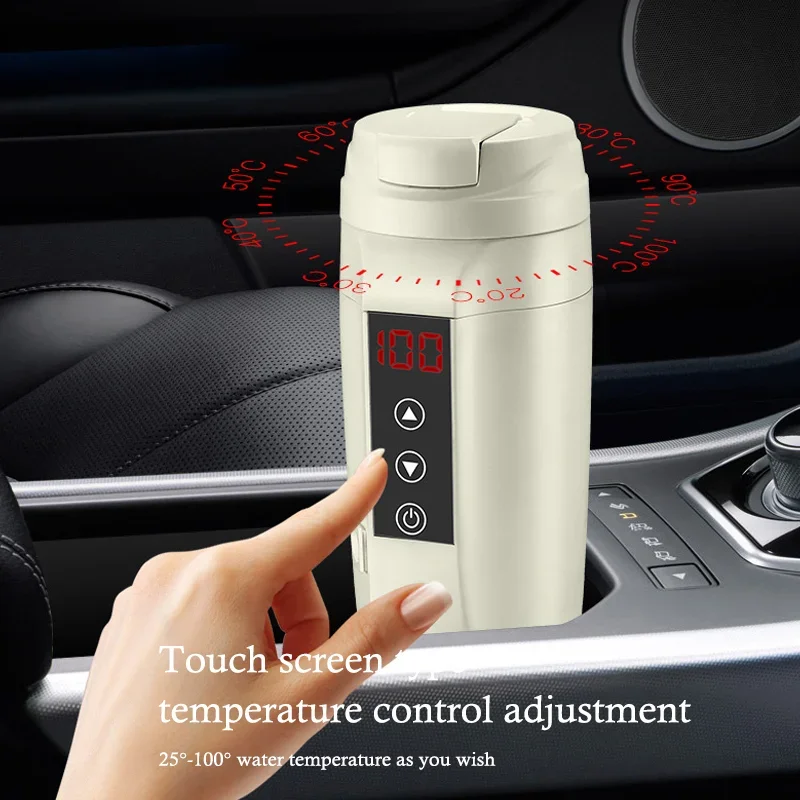 Fashion Stainless Steel Mugs Electric Smart Temperature Mug Heating Car Cup Keeping Drink Hot Cold Back To School