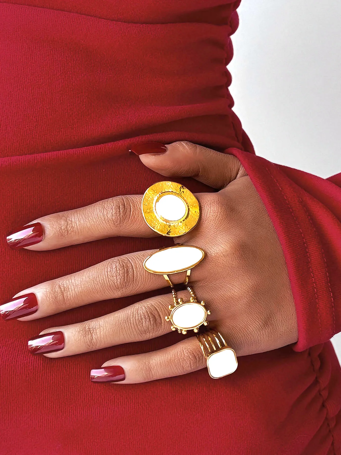 Women's 18K Gold Plated Adjustable Stainless Steel Ring