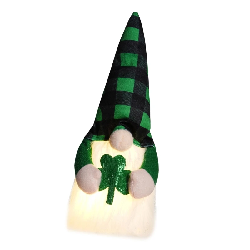 Ornamen Musim Festival Lampu LED Mainan GNOME Patung Tampilan Meja Dekorasi Buatan Tangan Aksesori Desktop Kurcaci 45BE