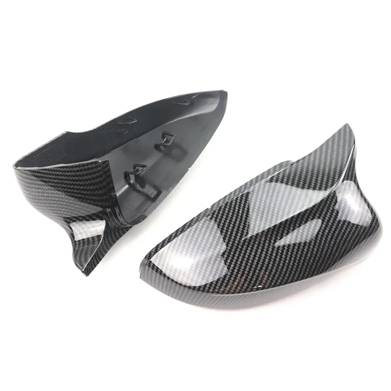 Glossy Black Carbon Pattern Rearview Exterior Side Mirror Cap for Volkswagen VW  MK6 Golf 6 GTI 2009-2014 Bat shape