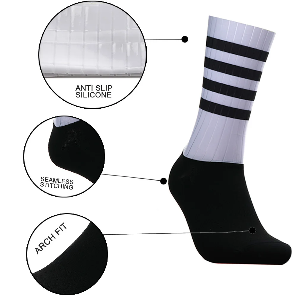 

bike non-slip New socks men's striped seamless aero fabric cycling wear-resistant road Calcetines Ciclismo