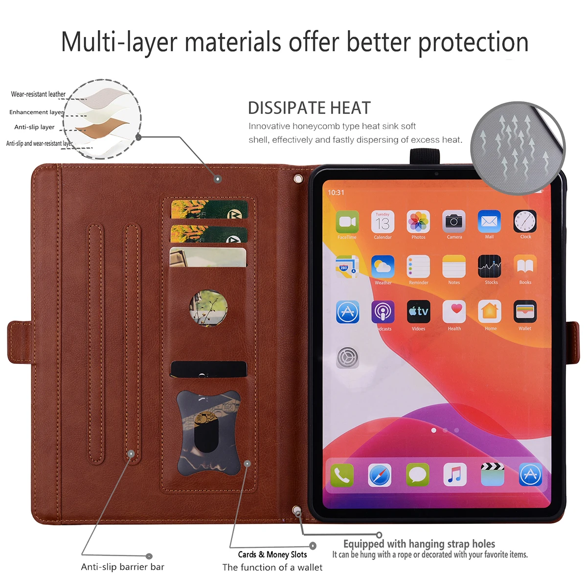 For Xiaomi MI Pad Case 8 7 Pro for Poco Redmi K Pad 2 Case SE 9.7 11 12.1 inch Card Storage Leather Stand Soft Silicone Cover