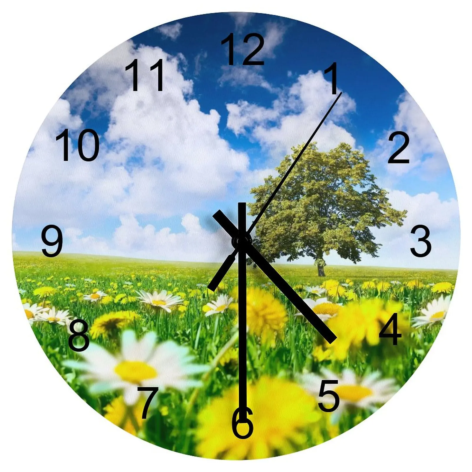 

Garage Wall Clock Captivating nature Clocks 12 inch Silent Wood Round 3D Display Trend Novelty