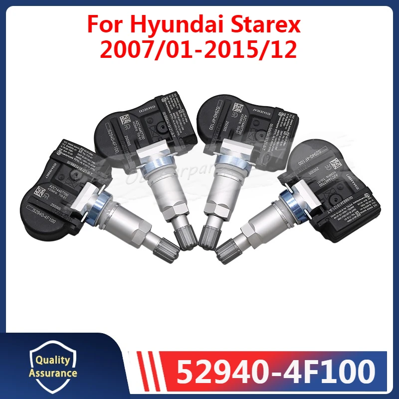 4 Teile/los Reifendruck Monitor Sensor 52940-4F100 Für 2007-2015 Hyundai Starex 2014-2025 Kia K2500 TPMS 433MHZ 529404F100