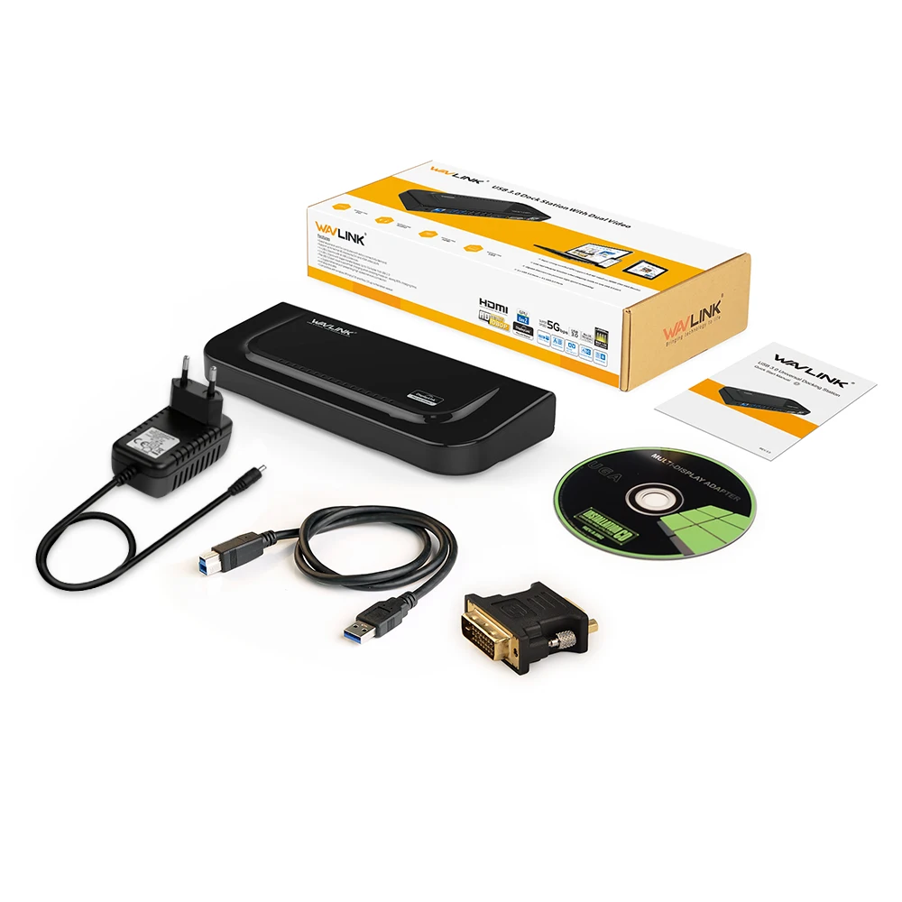 Wavlink USB 3.0ユニバーサルディスプレイリンクステーション,デュアル