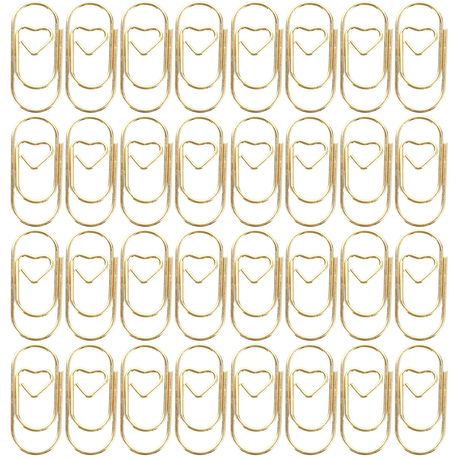 100 Pcs Paper Clip Small Document Clips Knitting Office Cute Heart-shaped Marking Metal