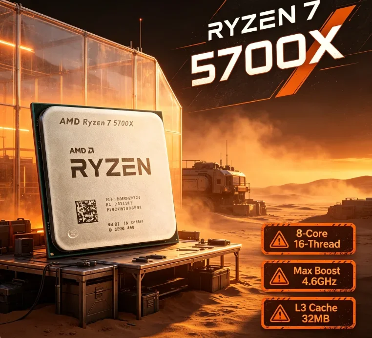 CPU AMD Ryzen 7 5700X R7 5700X 8C 16T 4.6GHz 32MB Caché AM4 7nm 65W para Juegos y Oficina