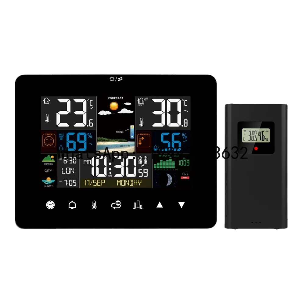 

Zz new color screen touch weather clock with temperature and humidity sensor, weather forecast clock, large screen weather