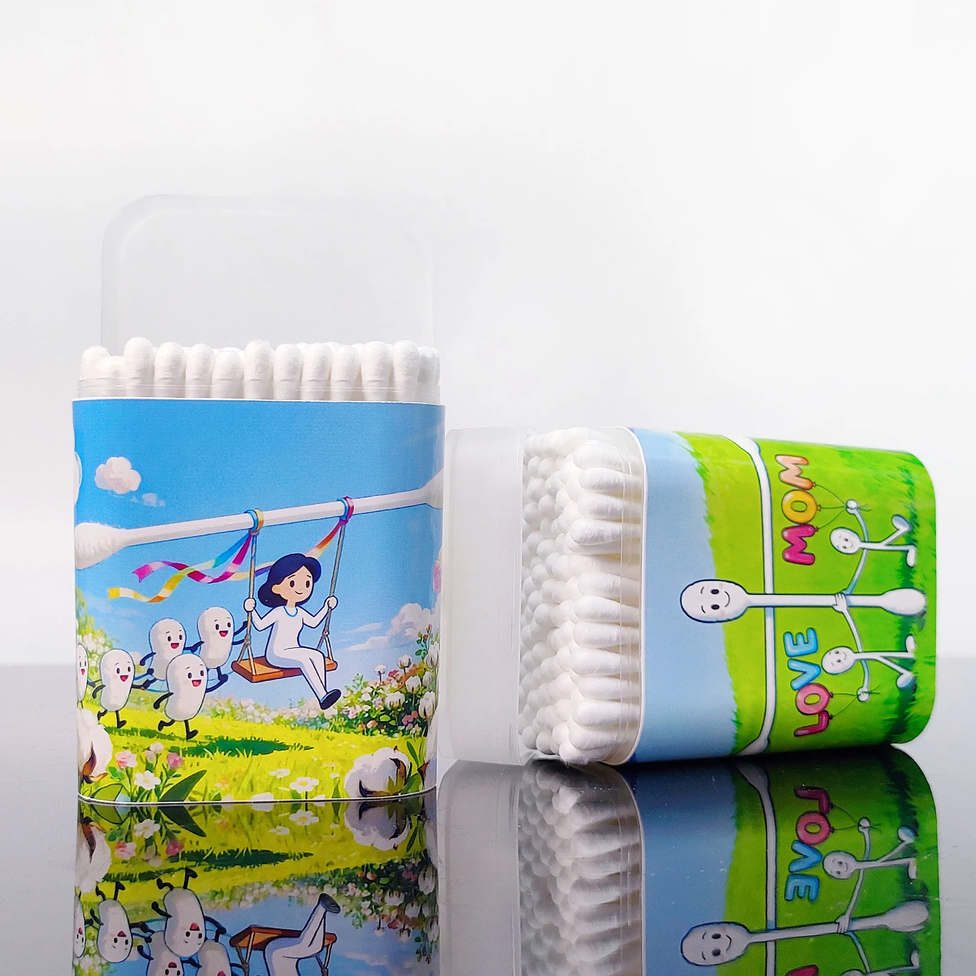 100 Stück/300 Stück Wattestäbchen mit Muttertagsmotiv, doppelseitige multifunktionale Wattestäbchen, Happy Mother's Day, Weihnachtsgeschenk.