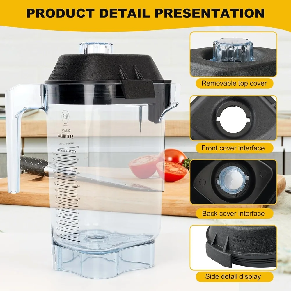 Replacement Lid for Vitamix 32 Oz & 48 Oz Advance Containers, Fit for Vitamix Quiet One, VM0145, Drink Machine, 15985 Blender