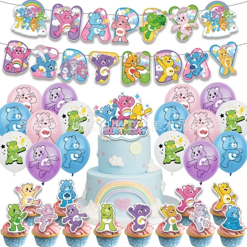 

Новый набор украшений для детского дня рождения в стиле Carebears: баннер, флаг, воздушные шары, декор для дома на Рождество