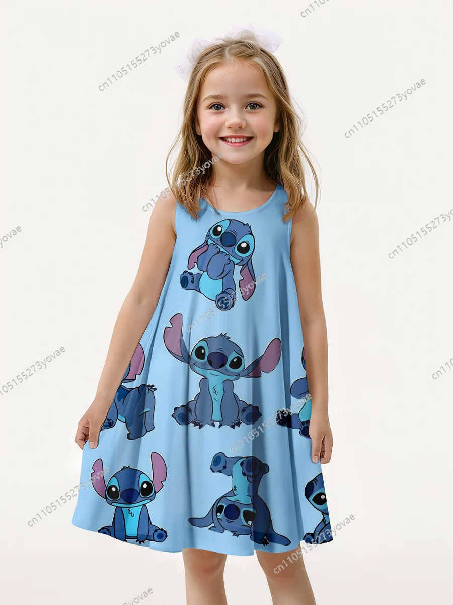 

3D printed Stitch sleeveless dress, with an adorable design that's super charming, making summer outfits full of vitality