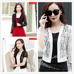 White Black Women summer long sleeve 3/4 Sleeve Short Sleeve Shrug Lace Bridal Cape Jacket Elegant Wraps Beach Shawl Bolero