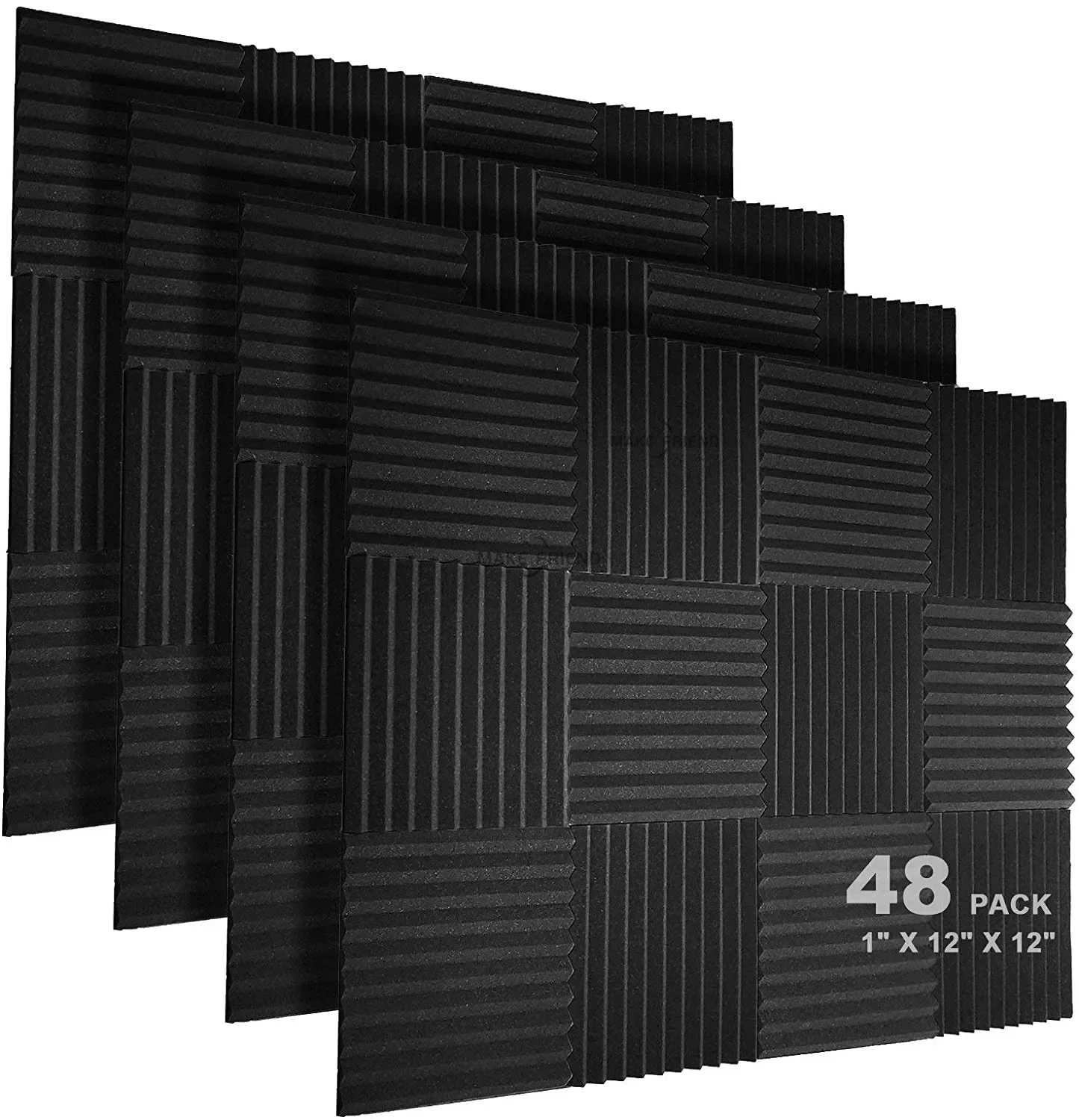 48 Pcs 30x30x2.5cm Acoustic Foam Panel Studio Soundproofing Wedge Sound Proof Wall Panels Acoust Insulation Treatment Soundproof