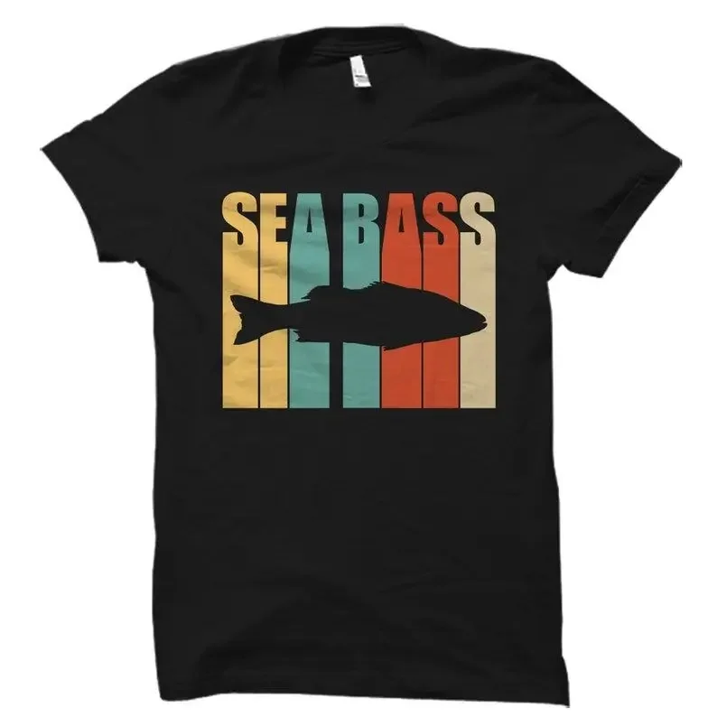 Sea Bass Shirt Seabass Gift Sea Bass Fishing T-Shirt 100% Cotton O Neck Funny Graphic Short Sleeve Unisex Top Tees