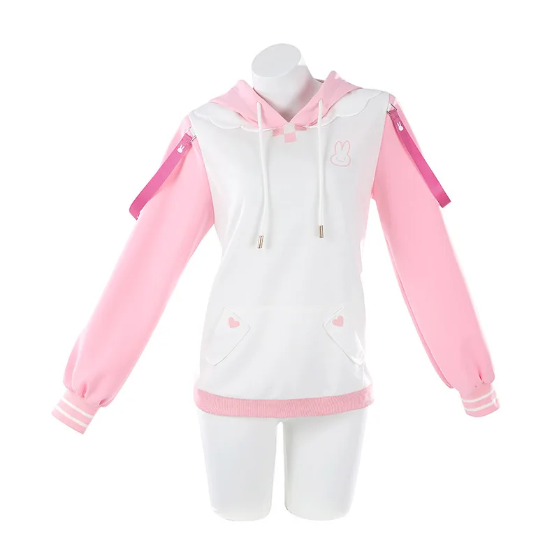 

Богиня Победы: Nikke Alice, комплект для косплея, кавайная розовая толстовка с капюшоном, комплект одежды в стиле аниме, повседневные поездки на работу, вечеринки на Хэллоуин, серебряный парик