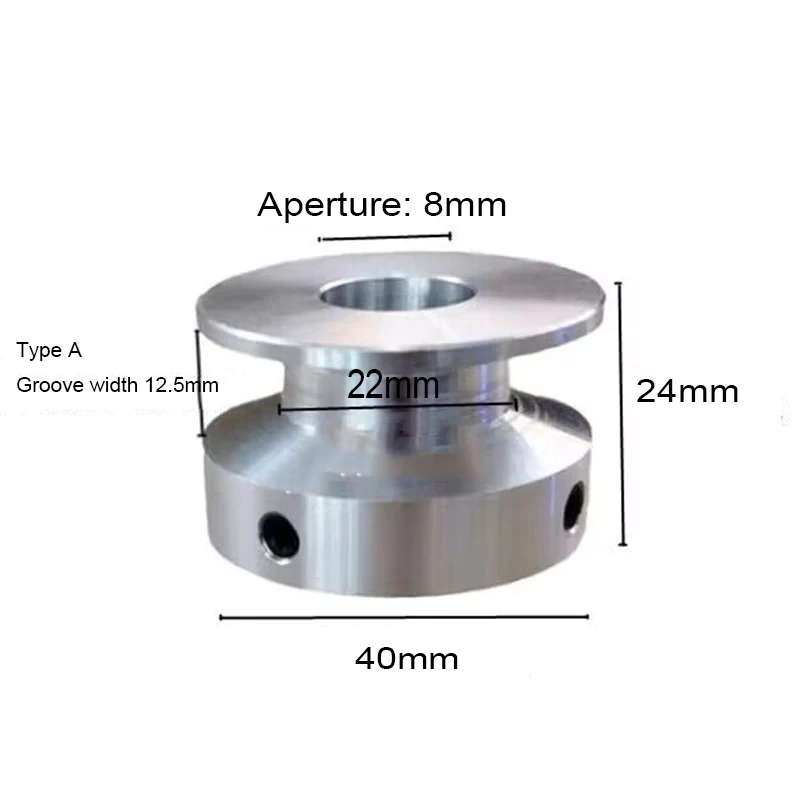 Model Transmission Wheel Single Groove, A- type V-belt Pulley 80mm Aluminum Alloy Single Groove Pulley, Spindle Motor Pulley