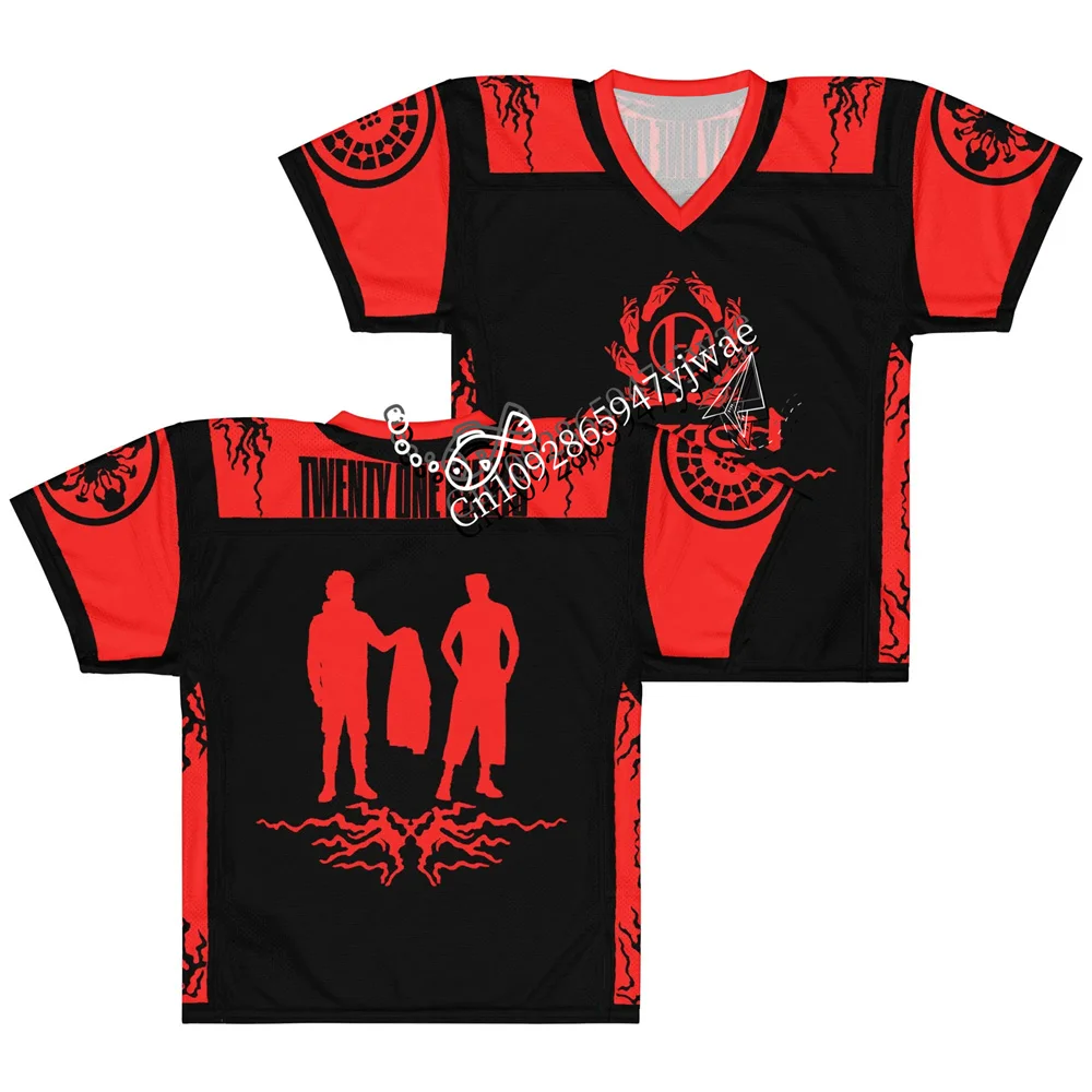 Twenty One Pilots Bandito Trench Rock Band FOOTBALL Jersey Y2K Oversized Graphic Breathable Mesh Streetwear Adult Kid's T-shirts - view 5