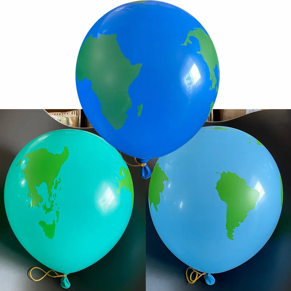 

15Pcs Earth Balloon Global Balloon Blue Green Teal Earth Latex Balloon Travel Space Theme Party Earth Day Decor Teaching Supplie