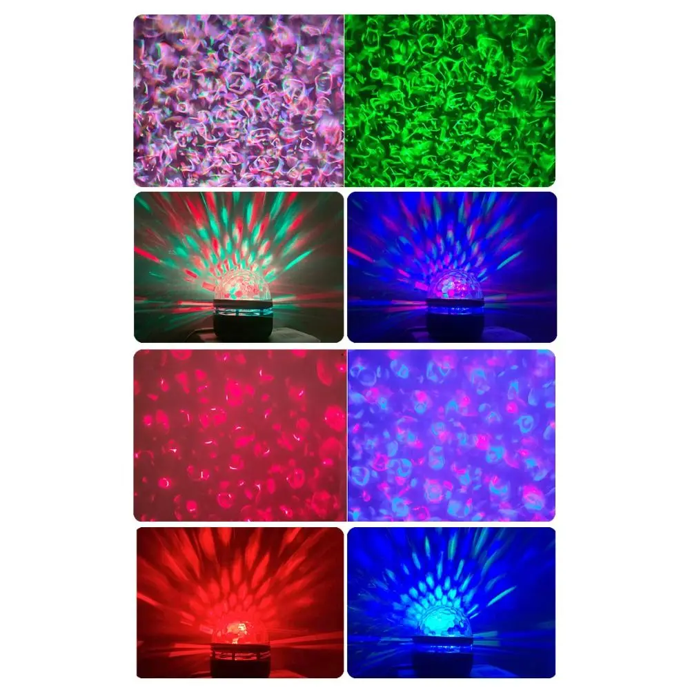 USB Powered Star Projector 5V RC Christmas Decor 7 Kinds Ocean Wave Patterns Water Ripple Water Light Projector