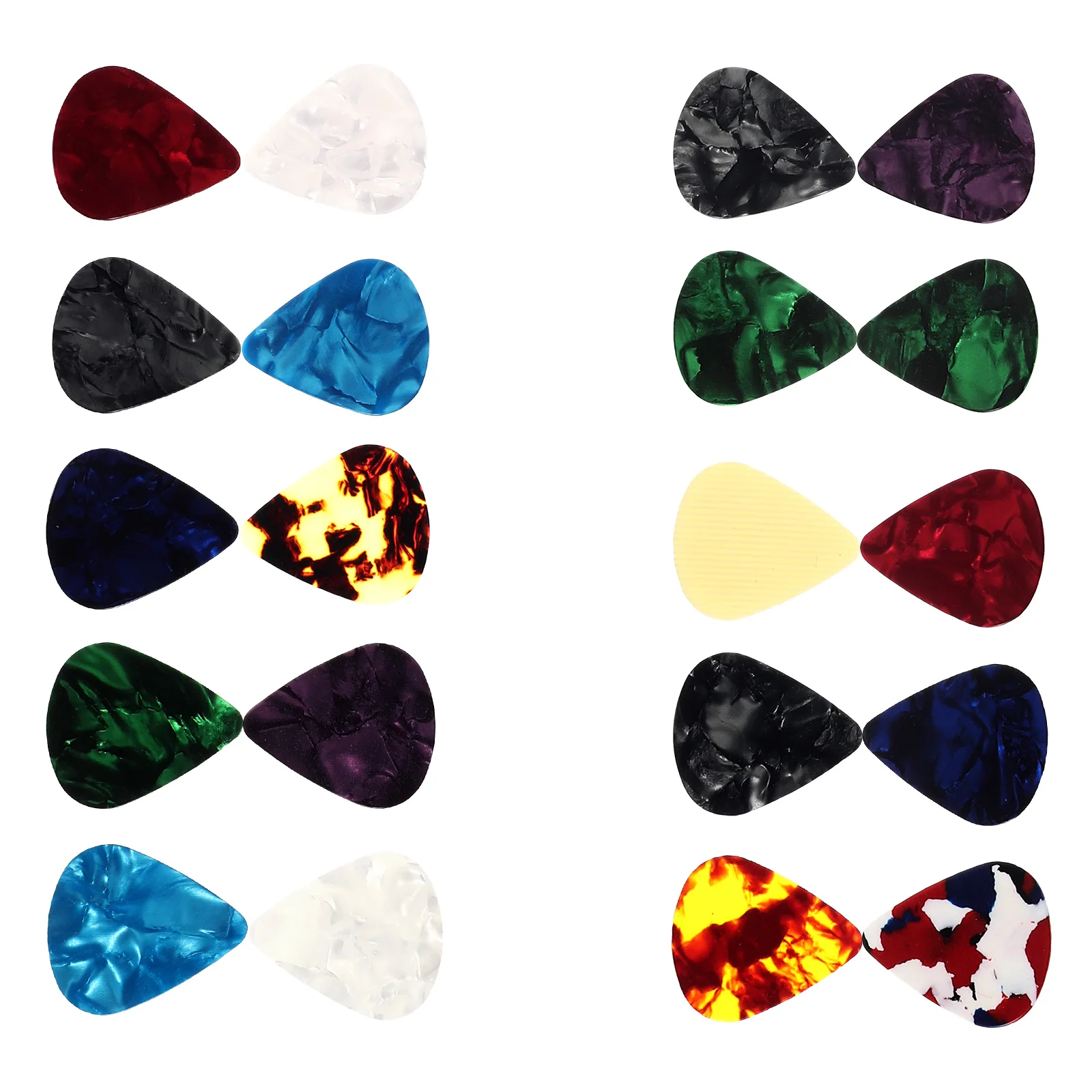 

20pcs Guitar Picks Variety Triangle Thick Xylonite Nylon for Electric Acoustic Bass Ukulele Strumming Finger Protection
