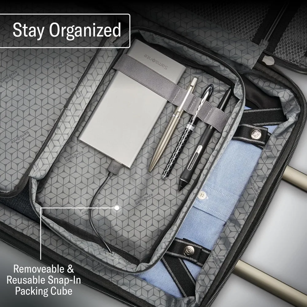 Легкий ударопрочный 20-дюймовый чемодан для ручной клади с возможностью 360° °   Спиннерные колеса и регулируемые функции для удобства путешествий