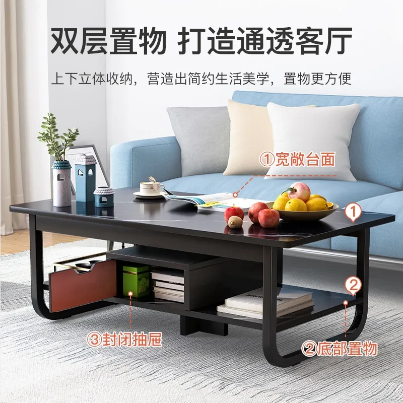 Living Room Household Small Apartment Simple Modern Creative Tea Table Double-layer Sofa Side Table