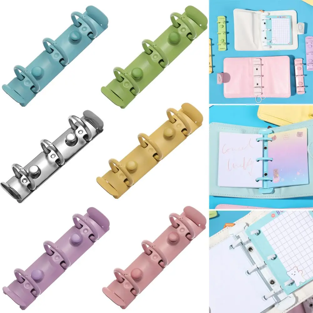 Stationery DIY 3 Holes Accessory Refillable Notepad Binder Clip Notebook Binding Hoops Ring Binder Loose-leaf File Folder