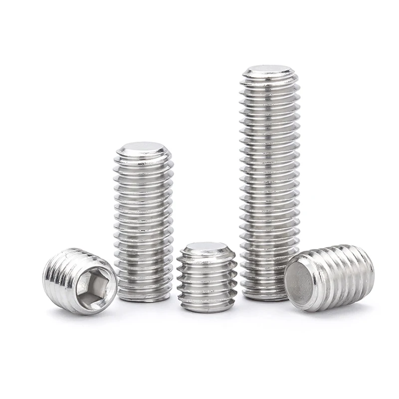 Kit Berbagai Ukuran Sekrup DIN913 Baja Hitam, Baja Anti Karat 304, Sekrup Allen Hexagonal, Sekrup Datar, Sekrup Grub M3/M4/M5/M6/M10