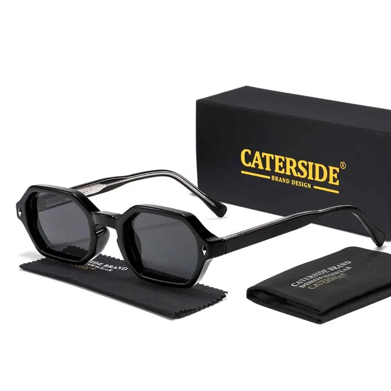 CATERSIDE Polygon-Sonnenbrille, modische Herren-Sonnenbrille mit kleinem Rahmen und Farbverlaufsgläsern für Sommer-Strandpartys, ideale Wahl für Geschenke – Detail 10