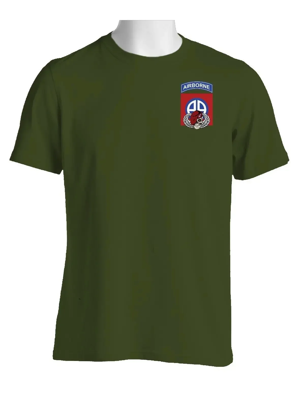 82nd Airborne Division Beret Skull T-Shirt 100% Cotton O-Neck Summer Short Sleeve Casual Mens T-shirt Size S-3XL