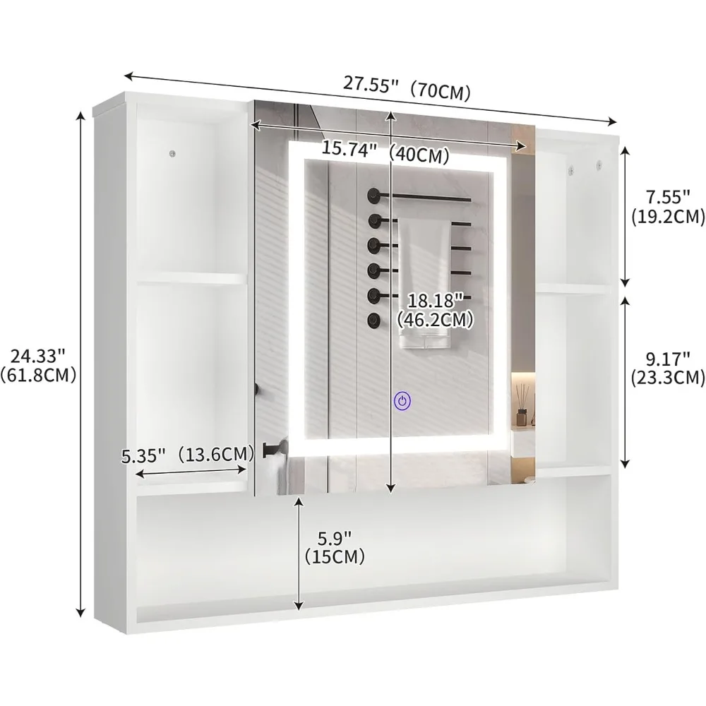 Medicine Cabinet Mirror with Led Light 27.5