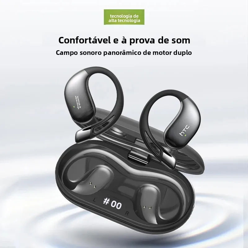 Htc ne57 bluetooth fone de ouvido ai esporte sem fio fones de ouvido ruído ai tradutor fones hd baixo ultra-fino ganchos exibição de energia