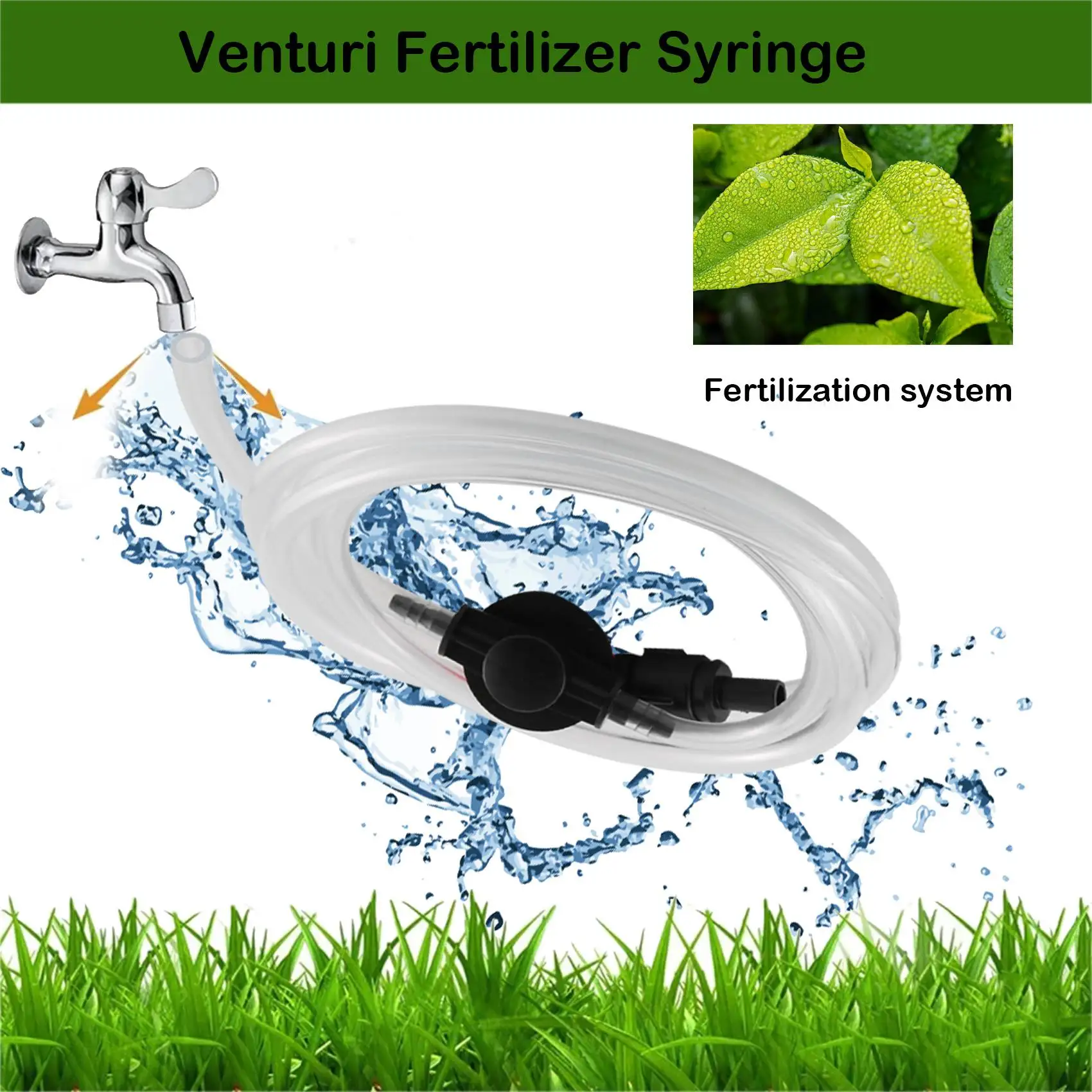 B24B 3/4 Garden Irrigation Device Venturi Fertilizer Injector Switch Water Tube Kit