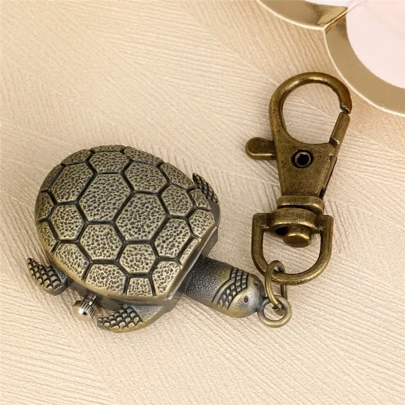 

Бронзовые часы с черепахой, брелок с подвеской, кварцевые карманные часы для мужчин и женщин, белый циферблат, антикварный аксессуар, Relojes De Bolsillo