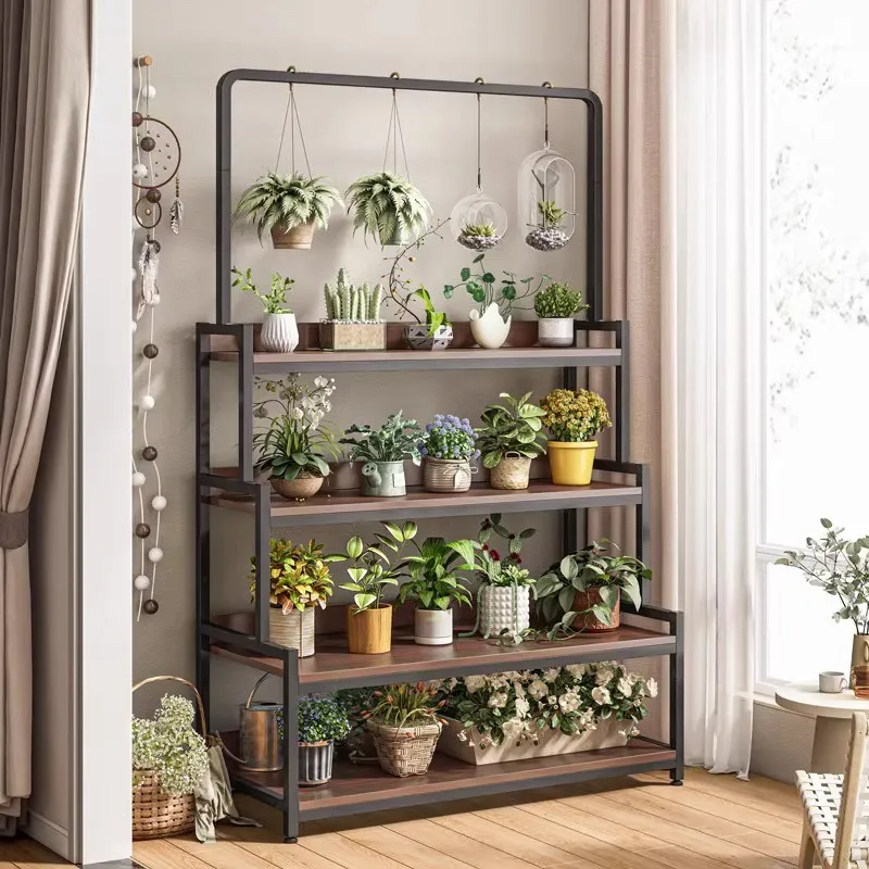 

Flower rack, balcony flower pot rack, display hanging succulent flower rack, living room floor-to-ceiling new integrated wall